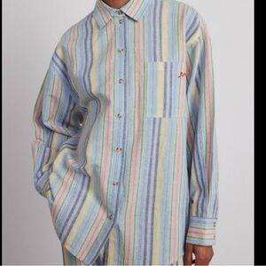 Multicolor Striped Button-Up Shirt